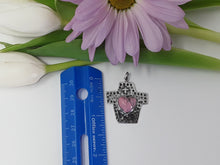 Load image into Gallery viewer, ps8090 - Crater Sterling Silver Cross with Puffy Silver Heart (Middle Charm)