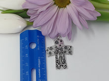 Load image into Gallery viewer, ps7125 - Large Sterling Silver Crater Virgin Cross (Middle Charm)