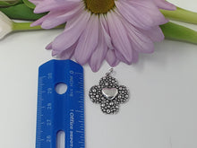 Load image into Gallery viewer, ps7115 - Medium Sterling Silver Caviar Cross with Heart Center (Left Charm)