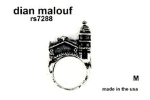 Load image into Gallery viewer, rs7288 - Sterling Silver Tall Steeple Ring With Cross On Top