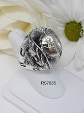 Load image into Gallery viewer, rs7635 - Large Sterling Silver Cowboy Hat Ring With Cowboy Boot And Longhorn Sides