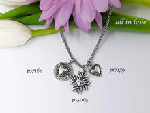Load image into Gallery viewer, ps5065 - Small Sterling Silver KD Cross with Heart Center (Middle Charm)