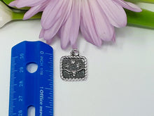 Load image into Gallery viewer, ps7094 - Square Medium Sterling Silver Longhorn w/stars (Middle Charm)