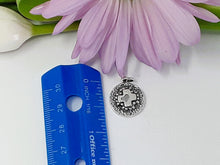Load image into Gallery viewer, ps7161 - Circle Sterling Silver Disc with Beaded Cross (Right Charm)