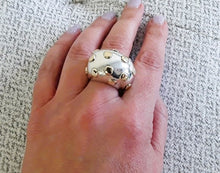 Load image into Gallery viewer, rb7402 - Sterling Silver Dome Ring With 14k Boxes