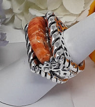 Load image into Gallery viewer, rs7173 - Sterling Silver Spotted Shank Ring w/Medium Braided Top