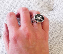 Load image into Gallery viewer, rs7370 - Sterling Silver Horn Toad Ring With Xx Sides