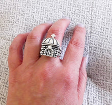 Load image into Gallery viewer, rs7505 - Sterling Silver Mission With Doors And Cross On Checkered Shank