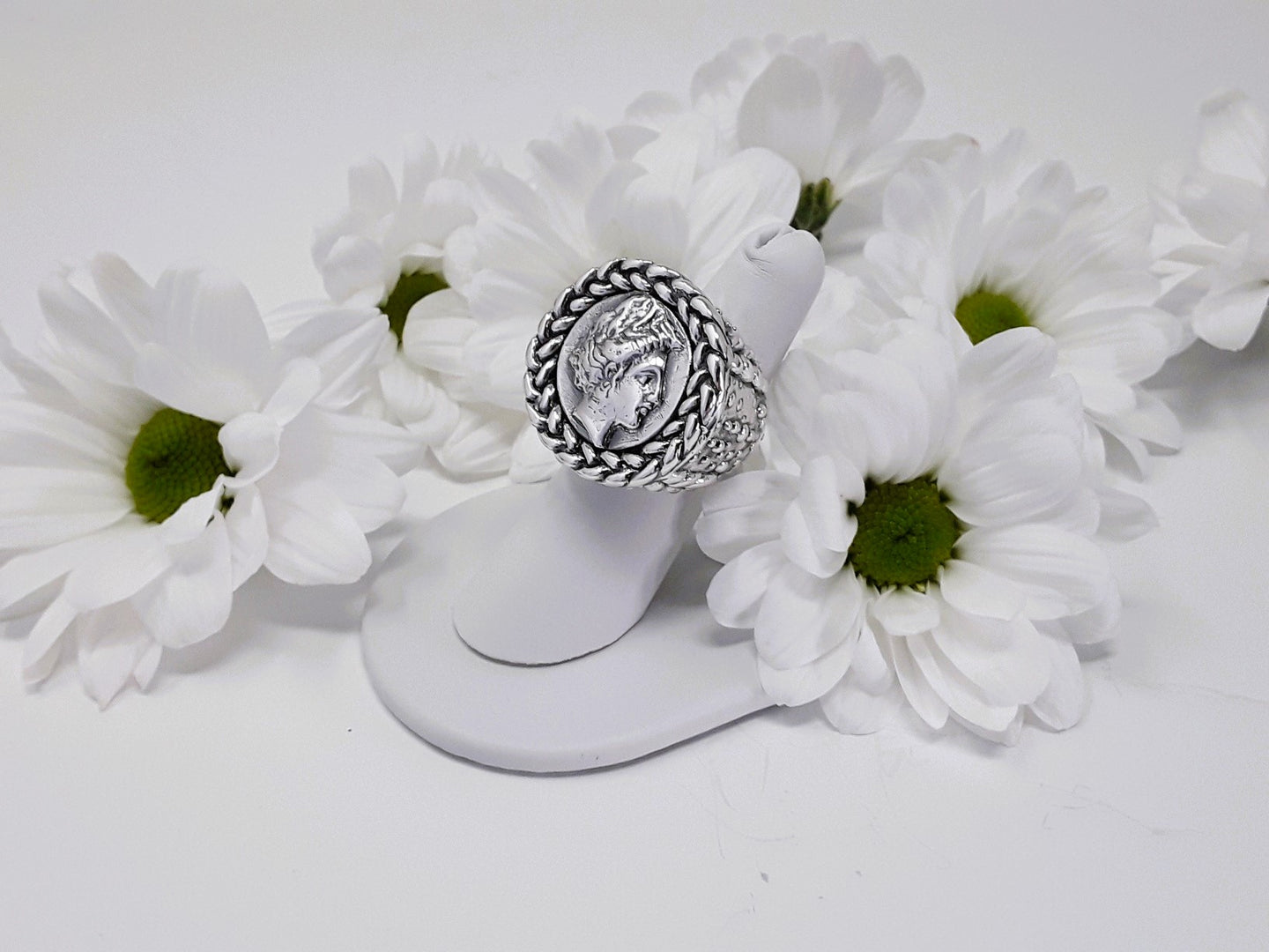 rs7545 - Caviar Coin Ring All Sterling