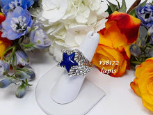 Load image into Gallery viewer, rs8172 - Sterling Silver Star Shank Ring w/Braid and Cut Stone