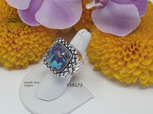 Load image into Gallery viewer, rs8272 - Sterling silver scallop ring with crosshatch