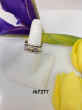 Load image into Gallery viewer, rb7277 - Sterling Silver Square Ring With Sterling Silver Braided Band Edges And 14k Gold Longhorn
