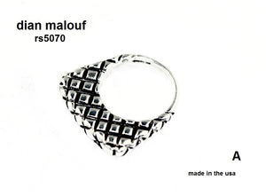 rs5070 - Sterling Silver Crosshatch Ring Guard (Ring on Right)