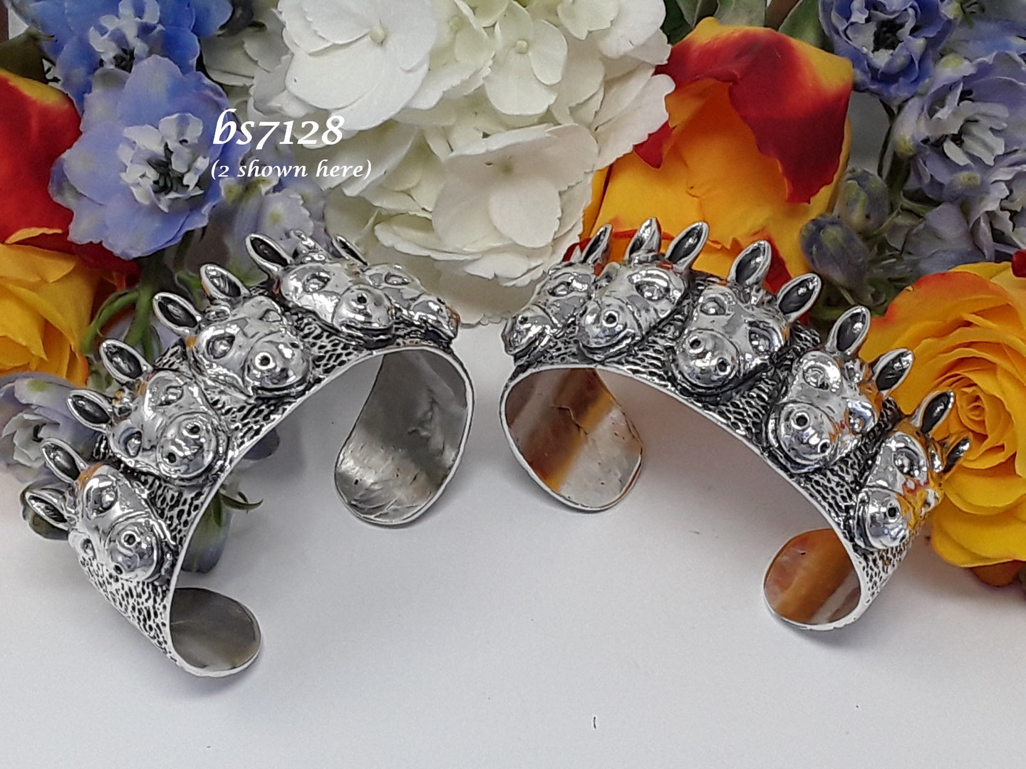 bs7128 - Sterling Silver Donkey Cuff