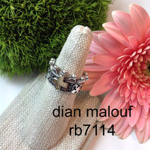 Load image into Gallery viewer, rb7114 - Sterling Silver Crown Ring With 14k Gold Cross
