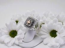 Load image into Gallery viewer, rc7239 - Sterling Silver Shank with Stars, Sterling Silver Rope Around Crater with Gold Cross
