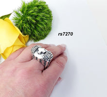 Load image into Gallery viewer, rs7270 ss caviar top ring zigzag
