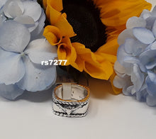 Load image into Gallery viewer, rs7277 sterling silver longhorn ring rope border
