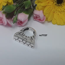 Load image into Gallery viewer, rs7727 sterling silver brick top stack ring
