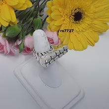 Load image into Gallery viewer, rs7727 sterling silver brick top stack ring
