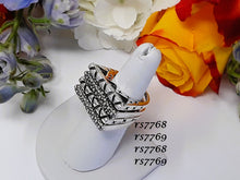 Load image into Gallery viewer, rs7768 - Flat Sterling Silver Triangle Top w/Triangle and X&#39;s On Shank

