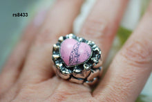 Load image into Gallery viewer, rs8433 - Sterling heart ring with stone, puffy heart shank
