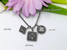 Load image into Gallery viewer, ps7184 - Small Sterling Silver Longhorn Diamond Shape (Left Charm)
